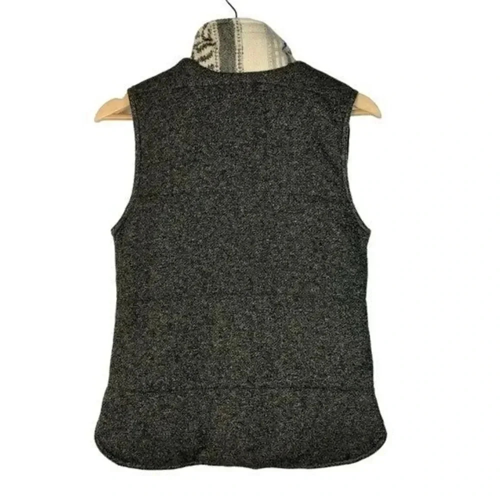 Staccato Gray & Cream Geometric Tribal Full Zip Vest S - Picture 2 of 5